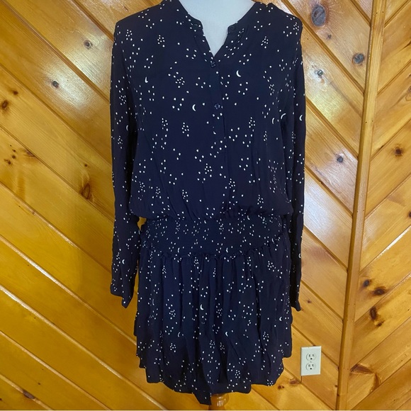 Rails moon and stars Juliette dress size large Galaxy Smocked navy - Picture 1 of 9